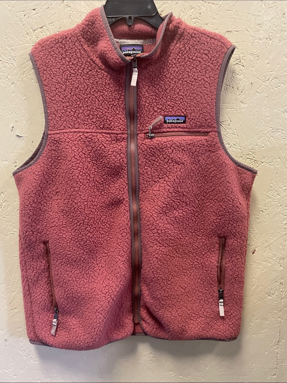 Patagonia Rose Pink Sherpa Fleece Vest